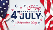 istock 4th of July greeting card with United States national flag colors and hand lettering text Happy Independence Day. Vector illustration. 1399447572