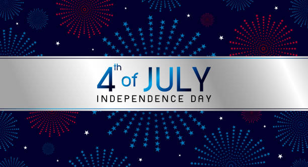 ilustraciones, imágenes clip art, dibujos animados e iconos de stock de 4 de julio ilustración vectorial de diseño de banner del día de la independencia - fourth of july fireworks