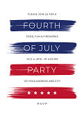 4th of July Party Invitation Template - Illustration