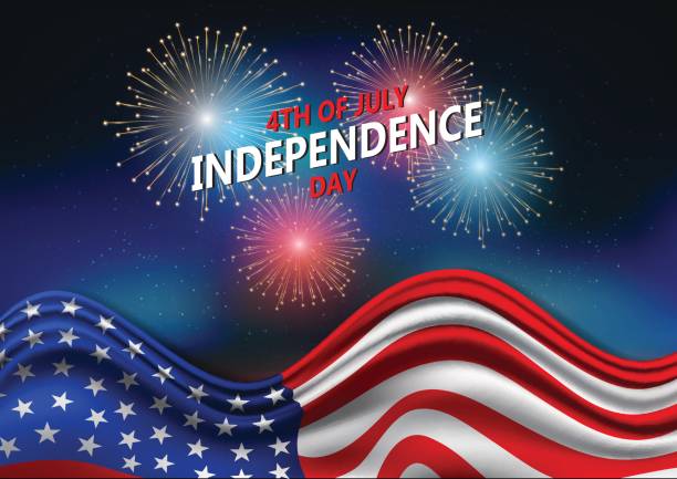 4 июля, день независимости соединенных штатов сша флаг, вектор - july 4 stock illustrations