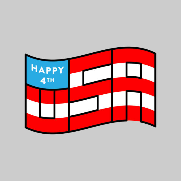 4th of July–USA Flag vector art illustration