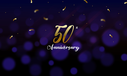 50th anniversary icon with bokeh background
