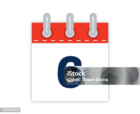 istock 6th Calendar Date Of The Month - vector 1131430512