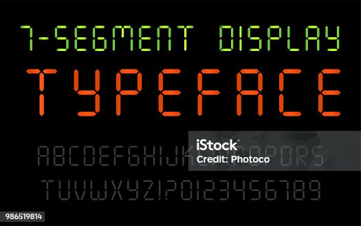 istock 7-Segment Display Typeface 986519814