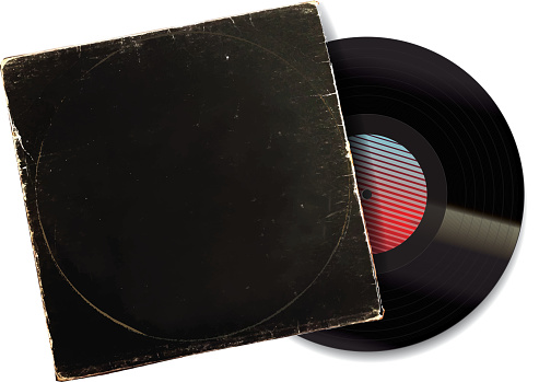 80s style Vintage worn Vinyl Record Sleeve