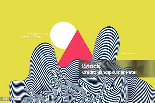 istock 80s synth wave styled landscape with blue grid mountains and sun over canyon 1370499635