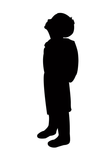 a child body silhouette vector a child body silhouette vector looking up stock illustrations