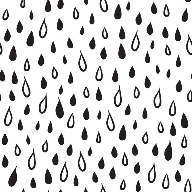 a drop of rain The pattern of a drop of rain black and white rain drawings stock illustrations