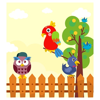 https www istockphoto com tr vekt c3 b6r bir grup ku c5 9f a c3 a7 c4 b1k i c3 a7inde birlikte c3 a7izgi film karakteri gm1061567566 283781531