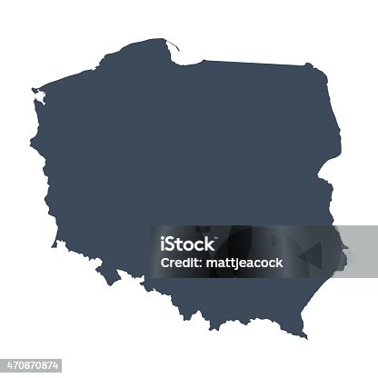 istock a illustrated blue Poland country map 470870874