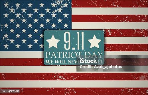 istock a postcard in the style of papercut in honor of the date of September 11. patriot day 1410499578