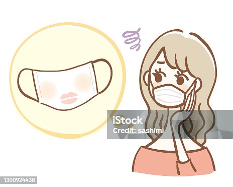 istock a woman who suffers from makeup on a mask 1300924438
