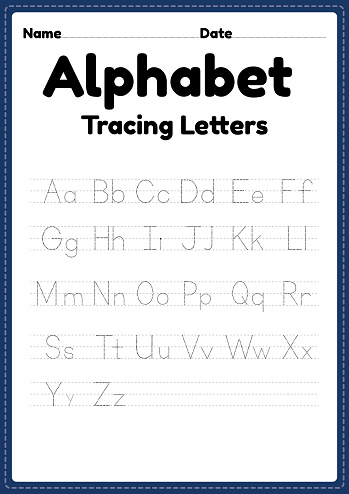 abc worksheet of tracing alphabet letters for kindergarten and preschool kids for handwriting practice and educational activities in a printable page.