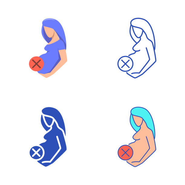 abtreibungssymbol im flachen und linienförmigen stil - my body my choice abortion stock-grafiken, -clipart, -cartoons und -symbole
