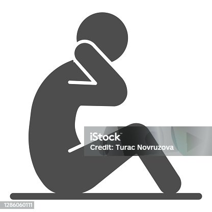 istock Abs workout solid icon, self defense concept, fitness sign on white background, sportsman doing abdominal crunches icon in glyph style for mobile concept and web design. Vector graphics. 1286060111