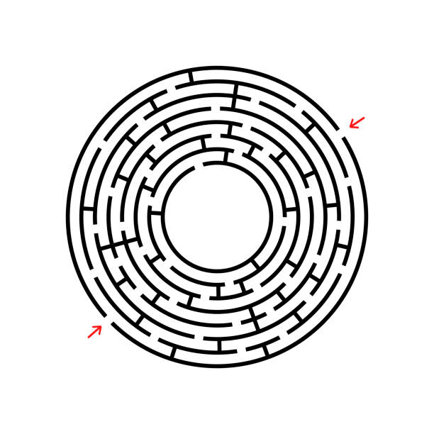 abstact labyrinth. spiel für kinder. puzzle für kinder. maze rätseln. vektor-illustration. - labyrinth stock-grafiken, -clipart, -cartoons und -symbole