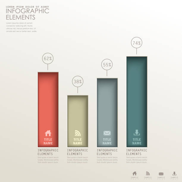 infografis kertas 3d abstrak - pola deskripsi ilustrasi stok
