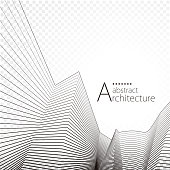3D illustration architecture modern urban building perspective abstract background design.