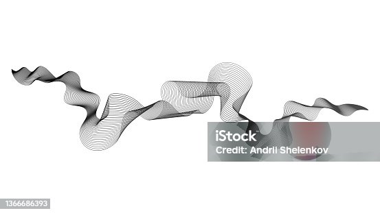 istock Abstract backdrop with wave gradient lines 1366686393