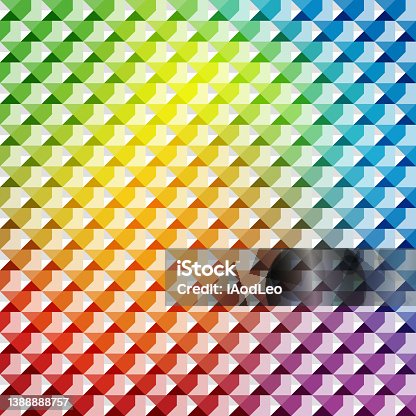 istock Abstract backgroud polygon style of the rainbow colors. 1388888757