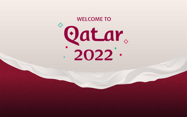 ilustraciones, imágenes clip art, dibujos animados e iconos de stock de fondo abstracto, pancarta de premio, copa de fútbol - qatar