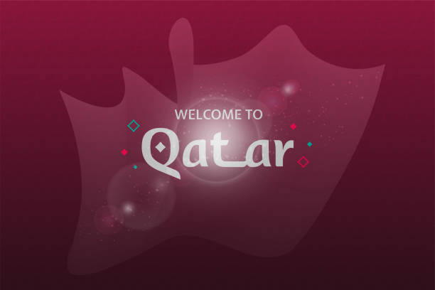 ilustrações de stock, clip art, desenhos animados e ícones de abstract background, award banner, welcome to qatar - futebol de praia