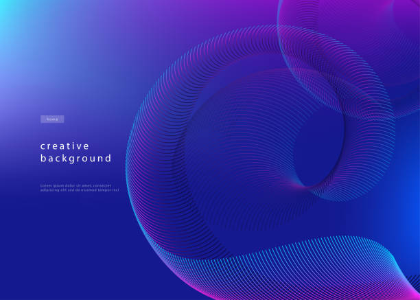 Abstract background design. Fluid gradient with geometric lines and light effect. Motion minimal concept. Vector illustration Abstract background design. Fluid flow gradient with geometric lines and light effect. Motion minimal concept. Vector illustration. blue drawings stock illustrations