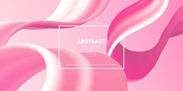 Abstract background, fluid elements in motion. Bright pink wavy shapes.