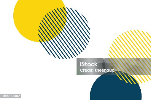 istock Abstract background made with geometric circles in yellow and blue colors. 1144552402