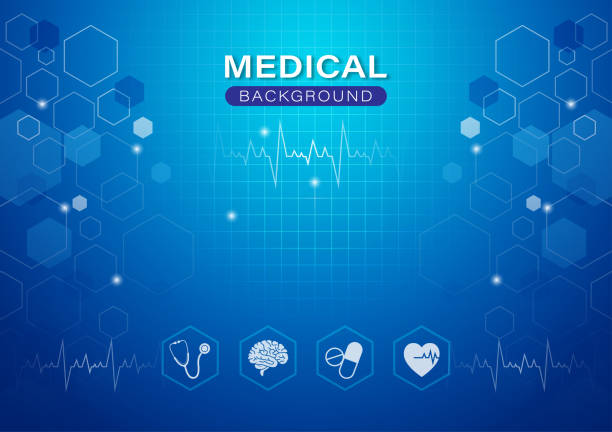 Abstract background medical with flat icons Abstract background medical with flat icons. Design with concept in blue light for website, banner, poster or brochure. Vector illustration brain backgrounds stock illustrations