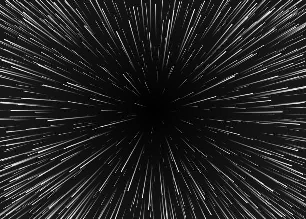 абстрактное фоновое движение в космосе. путешествие в спа с супер скоростью. размытые звезды свет в линиях. иллюстрация вектора - black hole stock illustrations