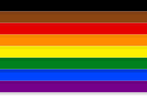ilustrações de stock, clip art, desenhos animados e ícones de abstract background texture in paper art style. colorful rainbow stripes, the symbolic colors of lgbt or glbt pride flag. - castanho