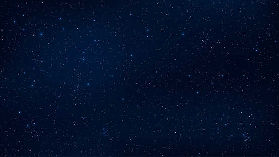 Abstract Background The Beautiful Starry Sky Is Blue The Stars Glow In ...