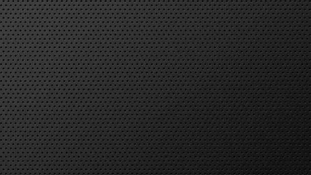 Abstract background Subtle abstract background of black perforated metal sheet background, can be used for your design. Vector Illustration (EPS10), wide format (16:9) +JPG 9000x5063 pix. Easy to edit, manipulate, resize or colorize. metal designs stock illustrations