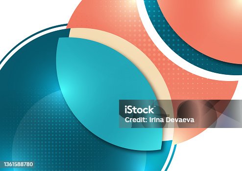 istock Abstract background with colorful paper cut shapes. Corporate design. Template for a poster, banner, business card, postcard. Vector 1361588780