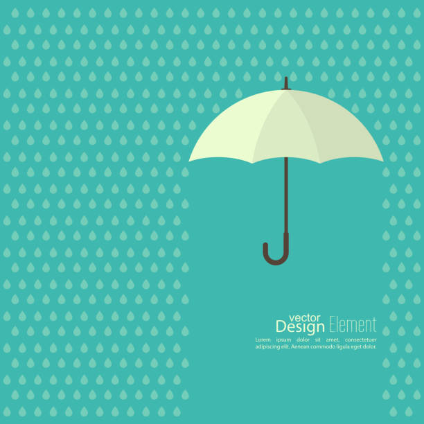 Abstract background with  umbrella Abstract background with  umbrella and rain. protection and safety concept. falling drop umbrella stock illustrations