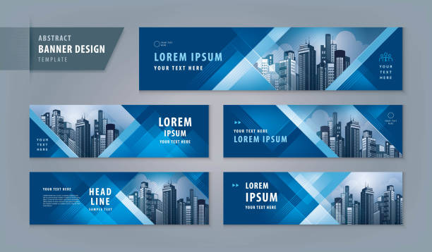 Abstract banner design web template Set, Horizontal header web banner Abstract banner design web template Set, Horizontal header web banner. Modern Geometric Triangle cover header background for website design, Social Media Cover ads banner, flyer, presentations, invitation card banner ads templates stock illustrations