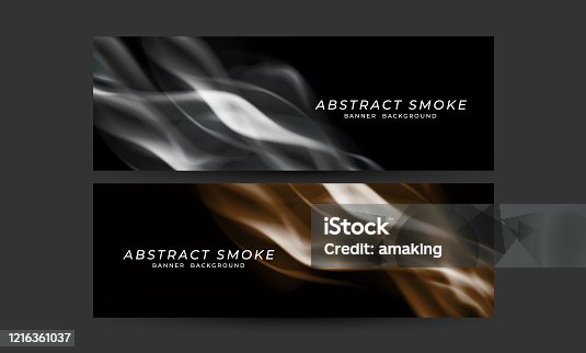 istock Abstract Banner Smoke transparent background, Abstract futuristic art wallpaper. 1216361037