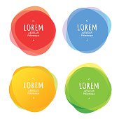 Set of round colorful vector shapes. Abstract vector banners. Design elements.