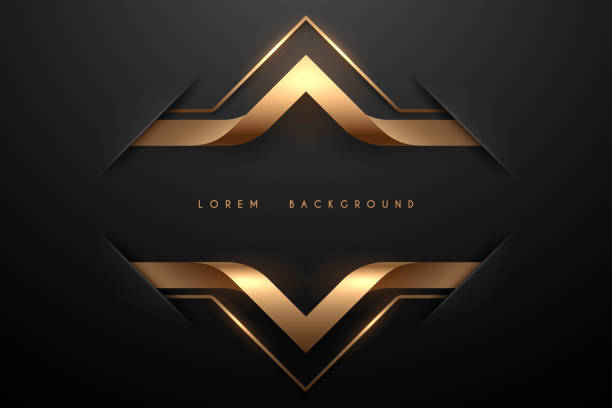 Abstract black and gold background vector art illustration