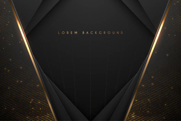 Abstract black and gold luxury background Abstract black and gold luxury background in vector award patterns stock illustrations