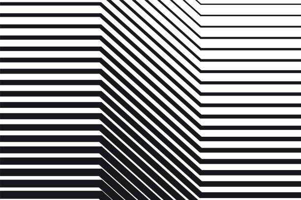Abstract black and white op art background Abstract black and white op art background tilt stock illustrations