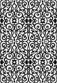 Abstract black and white pattern. Seamless filigree ornament. Eastern template for wallpaper, textile, shawl, carpet.