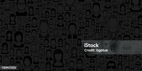 istock Abstract black background - People pattern 1359472152