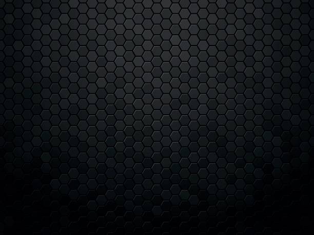 Abstract black texture background hexagon vector art illustration