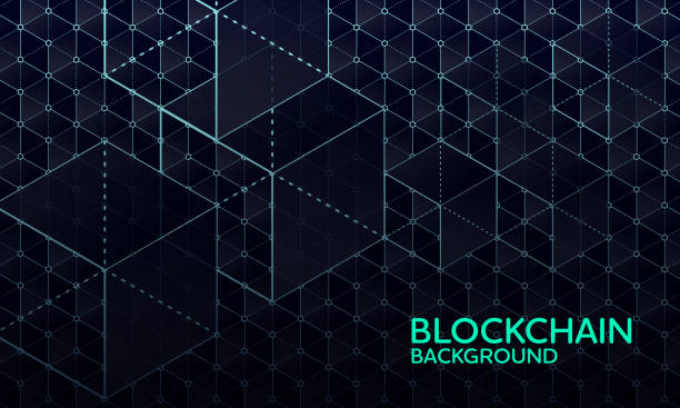 soyut blockchain ağ arka plan - blockchain stock illustrations