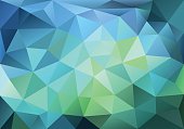 abstract blue and green low poly background, vector design element