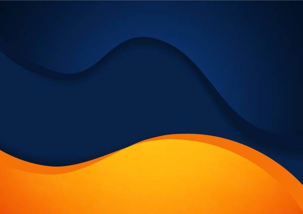 abstrakt blau und orange vektor hintergrund - orange stock-grafiken, -clipart, -cartoons und -symbole
