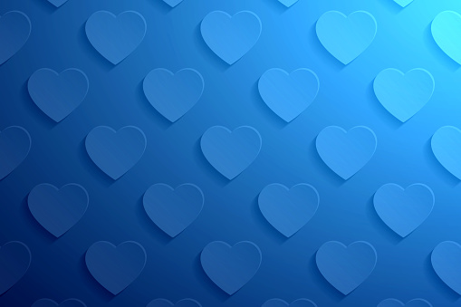 Modern and trendy abstract background. Seamless texture with heart patterns for your design (colors used: blue, black). Vector Illustration (EPS10, well layered and grouped), wide format (3:2). Easy to edit, manipulate, resize or colorize.