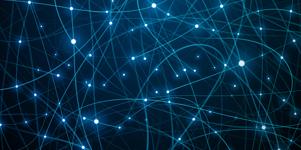 Abstract blue data network background